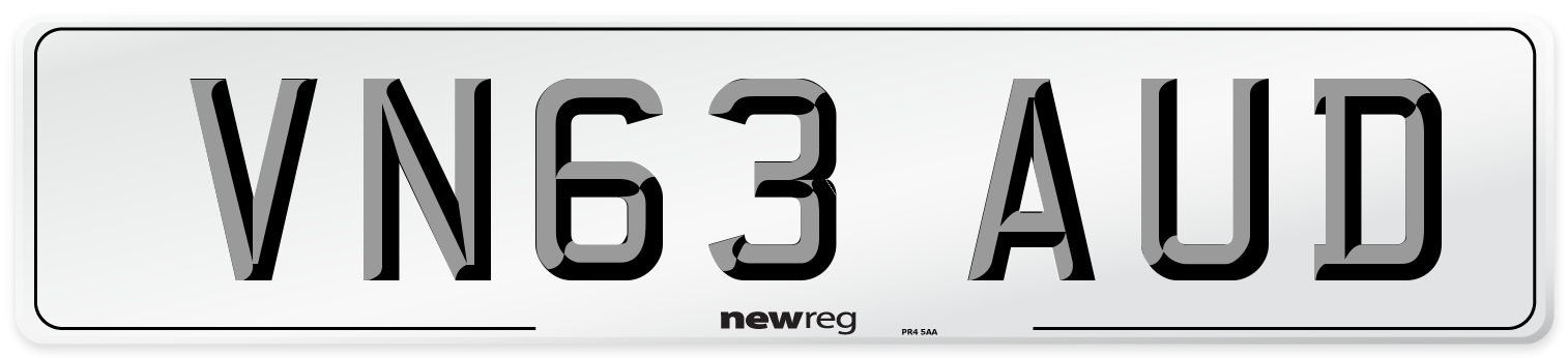 VN63 AUD Number Plate from New Reg